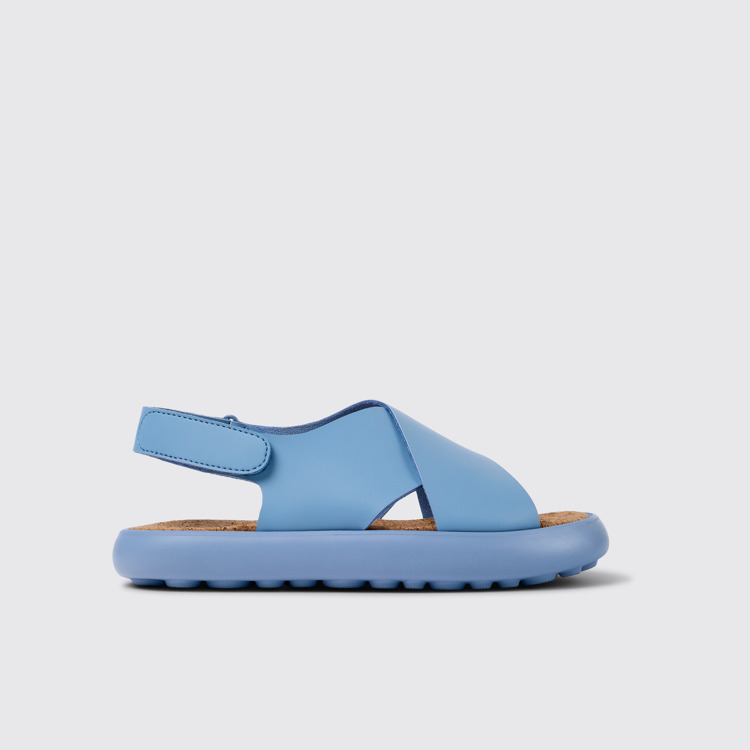 Side view of Pelotas Flota Blue Leather Cross-strap Sandal for Women