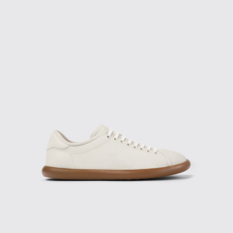 Side view of Pelotas Soller White Leather Women's Sneakers.