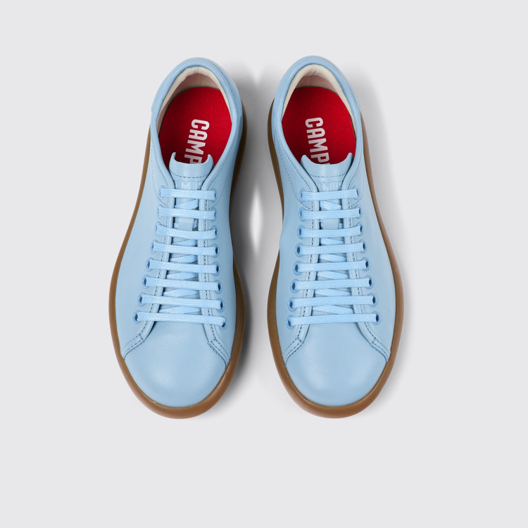 Overhead view of Pelotas Soller Blue Leather Sneaker for Women