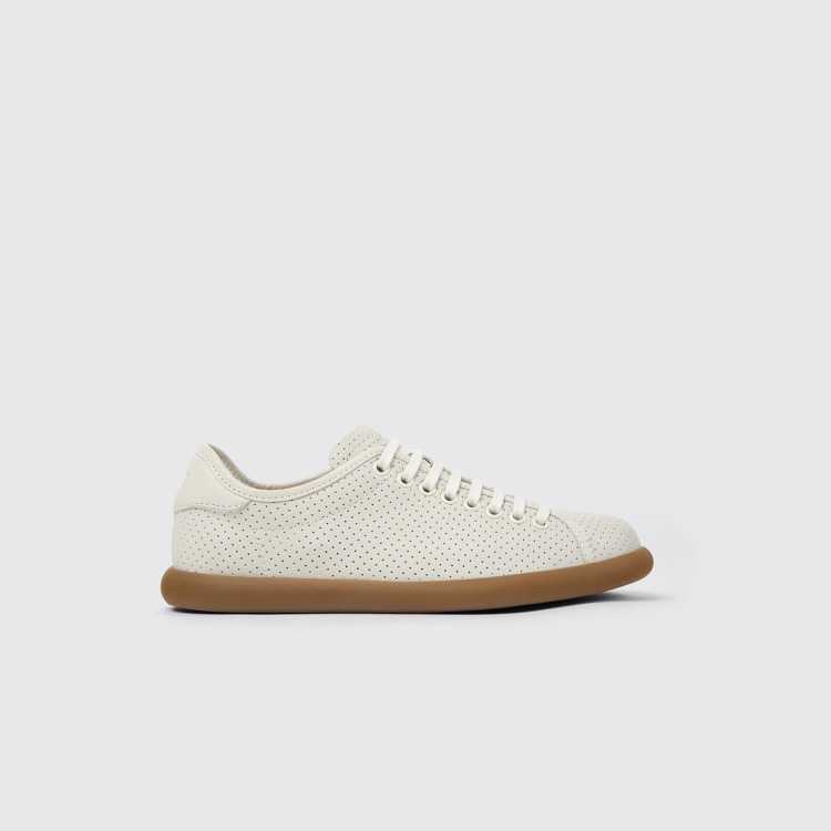 Side view of Pelotas Soller White Leather Sneakers for Women.