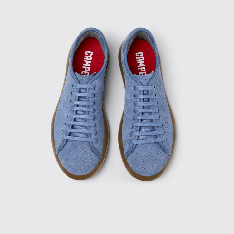 Overhead view of Pelotas Soller Blue Nubuck Sneakers for Women.