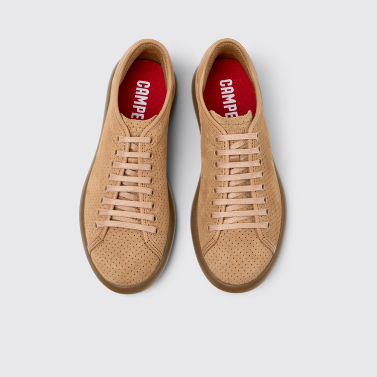 Overhead view of Pelotas Soller Nude Nubuck and Leather Sneakers for Women.