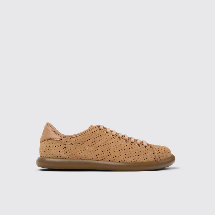 Side view of Pelotas Soller Nude Nubuck and Leather Sneakers for Women.