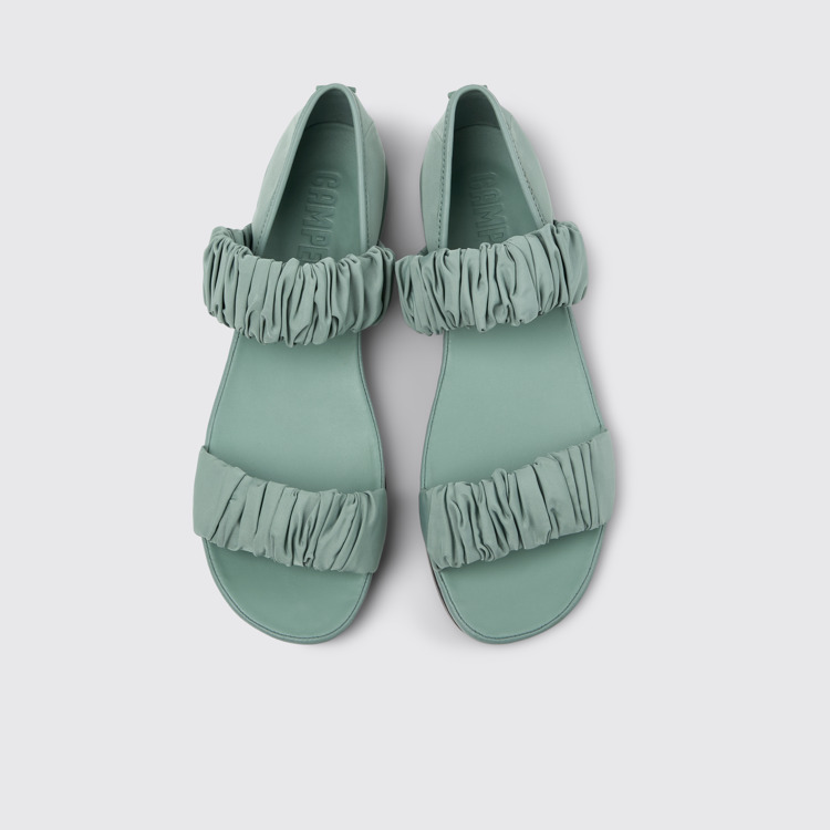 มุมมองด้านบนของ Right Green Recycled PET and Leather Sandals for Women.