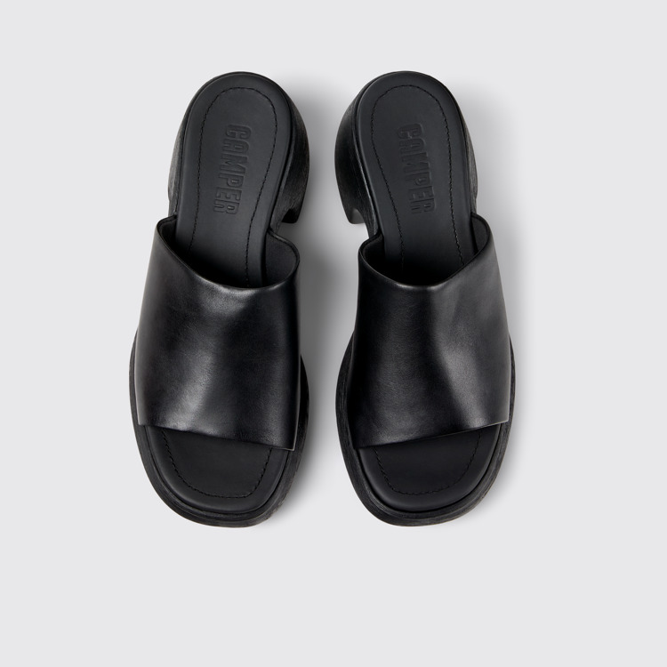 Thelma Sandal Sandales en cuir noir pour femme.