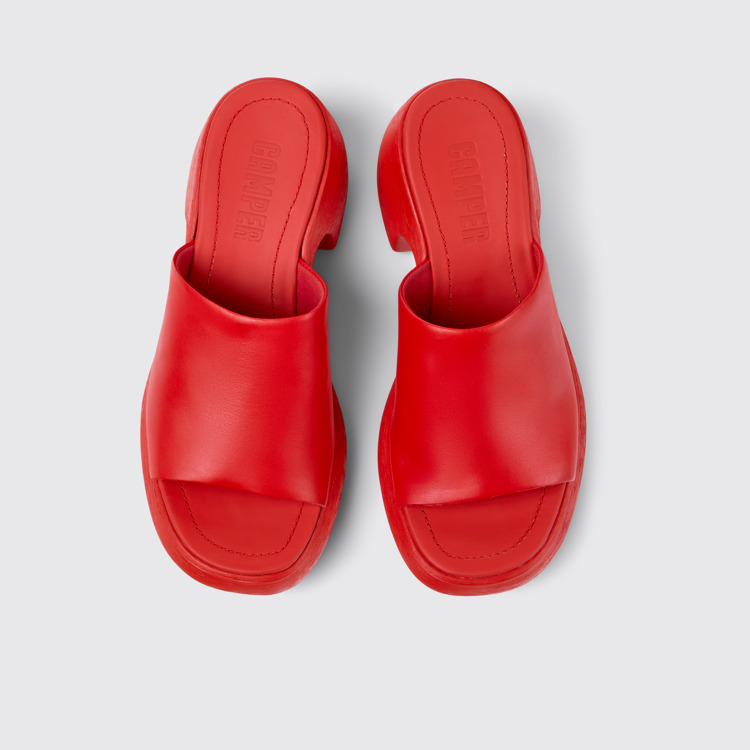 Thelma Sandal Sandales en cuir rouge pour femme.