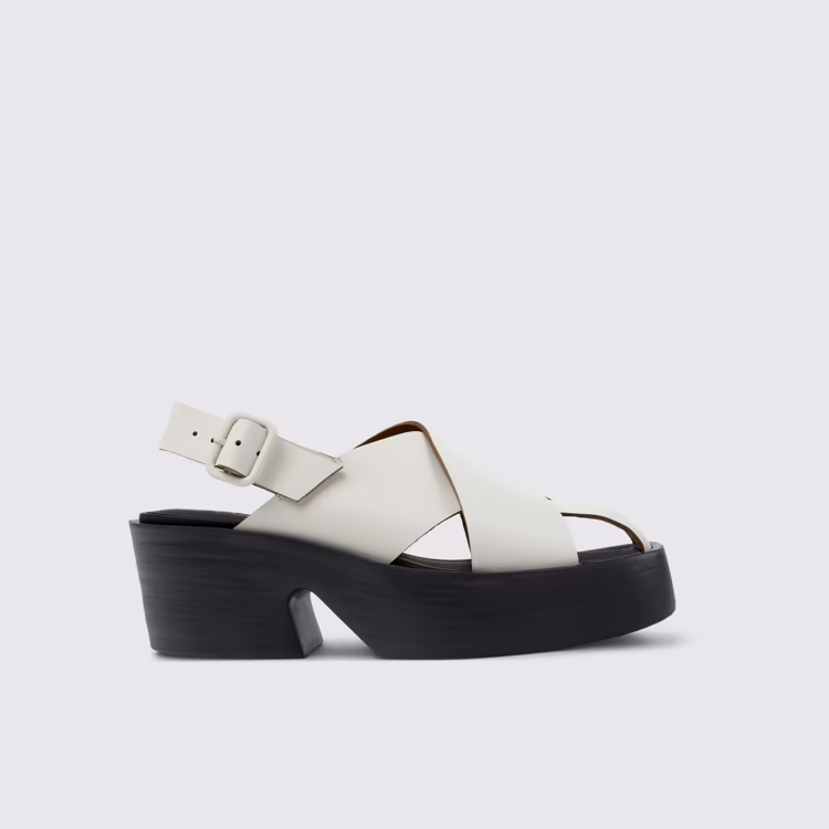 Billie - K201725-003 - White Leather Sandals for Women.