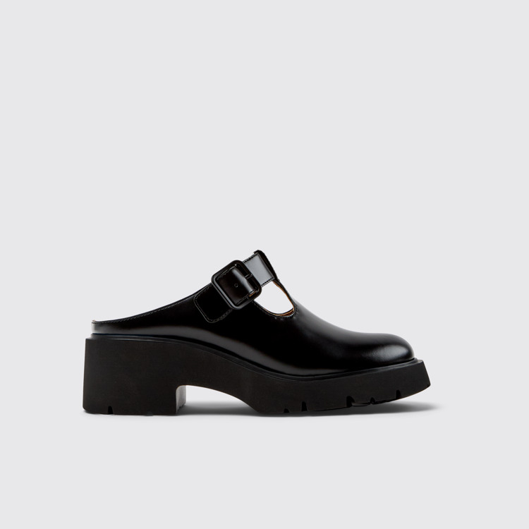 Milah Sandales en cuir noir pour femme.