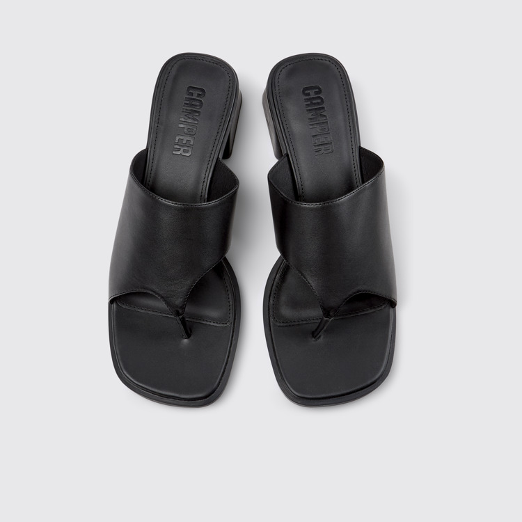 Kora Sandal Sandales en cuir noir pour femme.