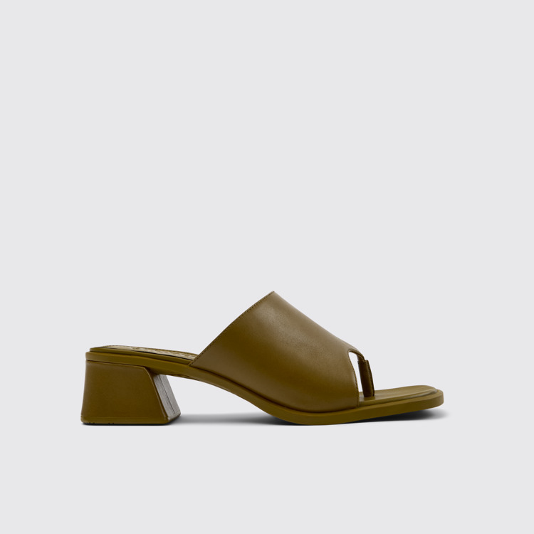 Side view of Kora Sandal Green Leather Sandal for Women.