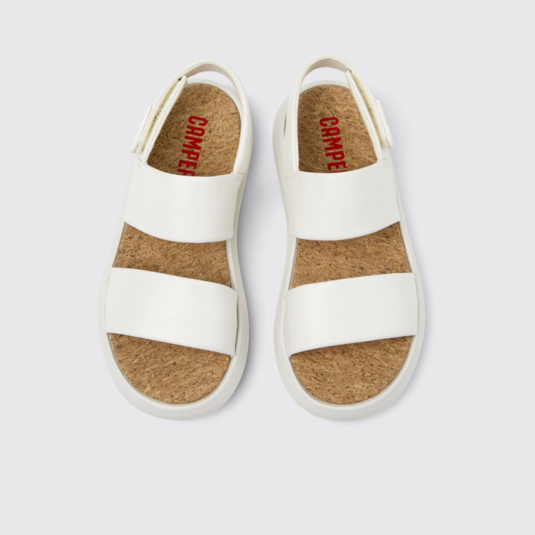 Pelotas Flota Sandales en cuir blanc pour femme.