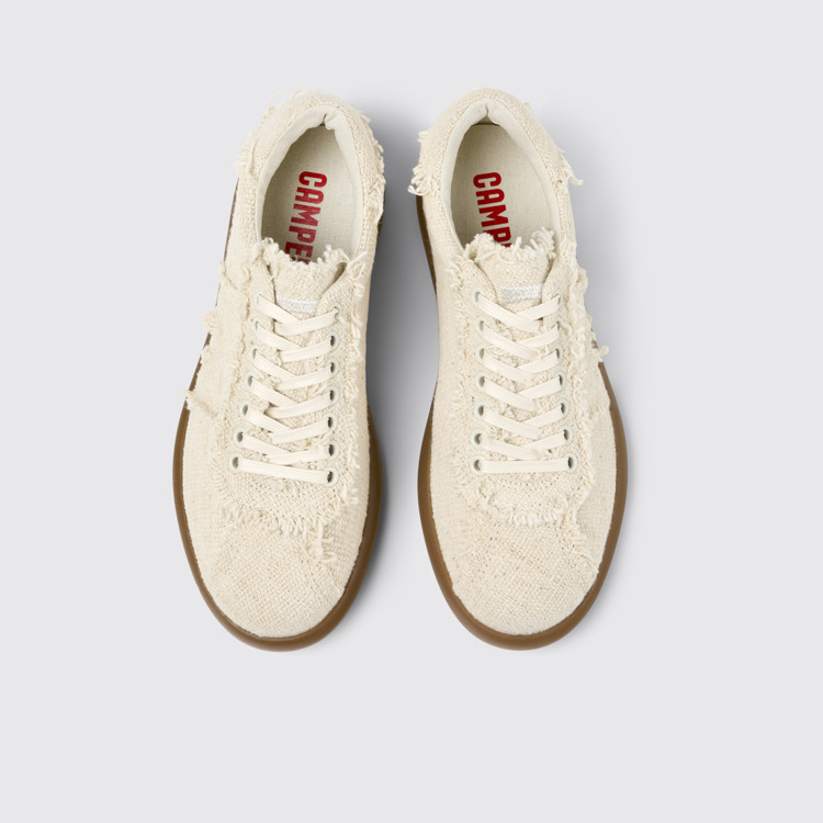 Overhead view of Pelotas Soller Beige Organic Cotton Sneakers for Women.