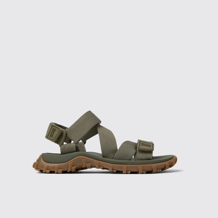 Side view of Drift Trail Sandal Green Recycled PET Sandals for Women.