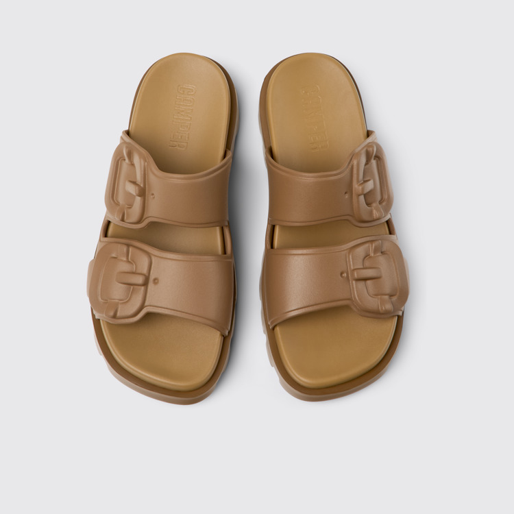 Overhead view of Brutus Sandal Brown EVA Sandals for Women.