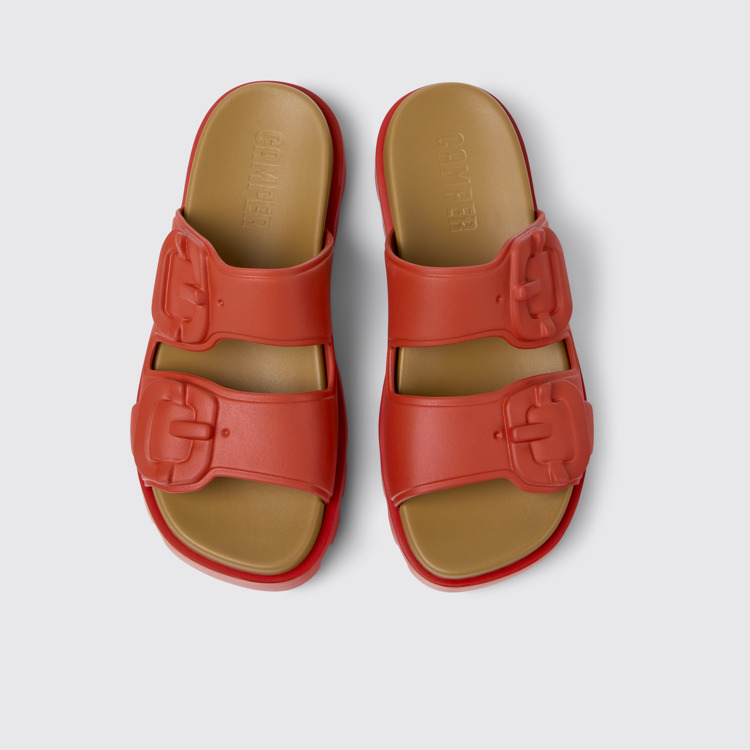 มุมมองด้านบนของ Brutus Sandal Red EVA Sandals for Women.