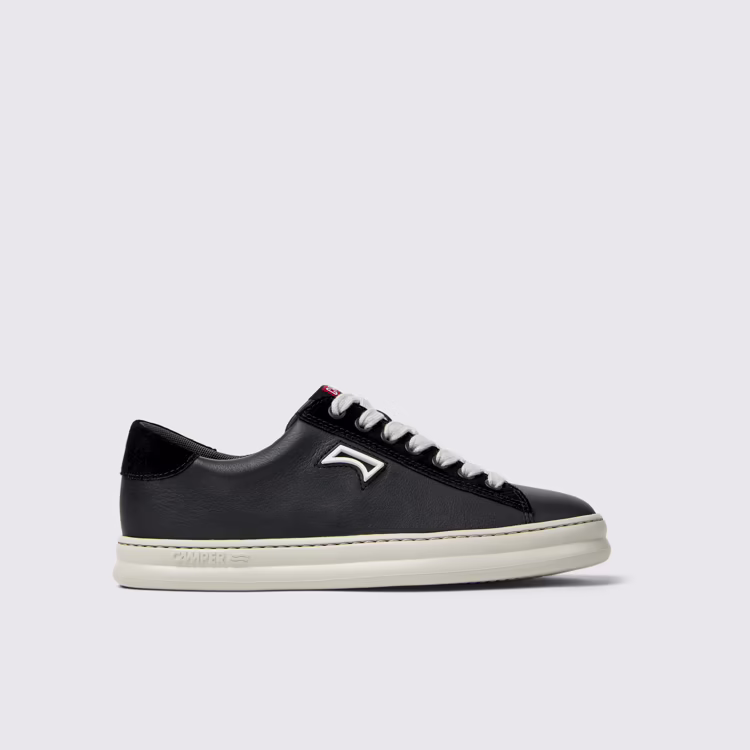 Runner - K201855-002 - Black Leather and Nubuck Sneakers for Women.