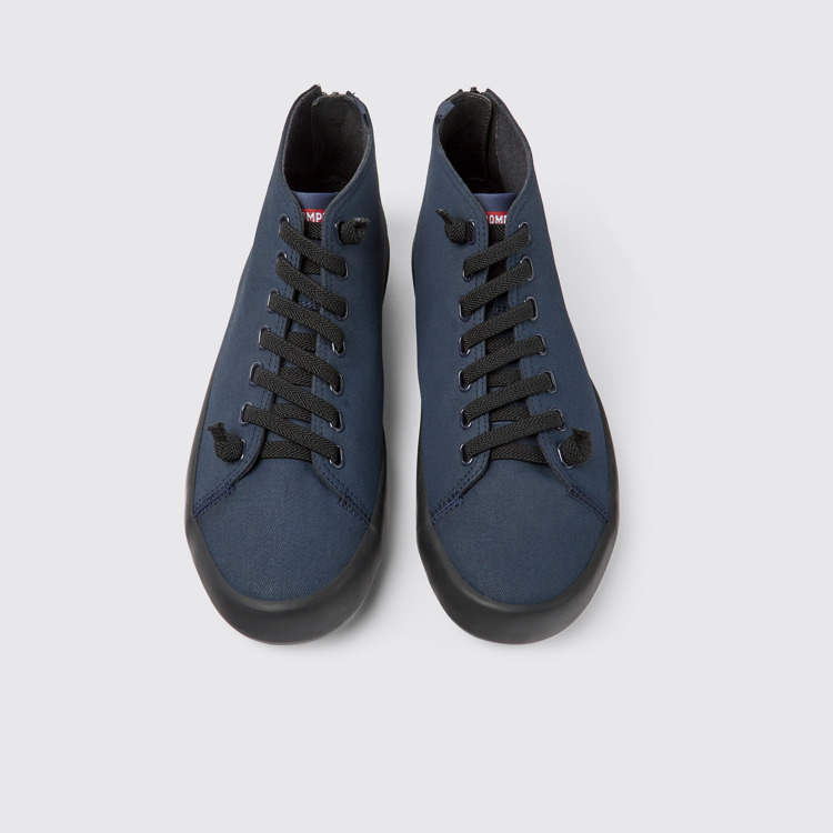 Overhead view of Andratx Navy blue textile sneakers for men