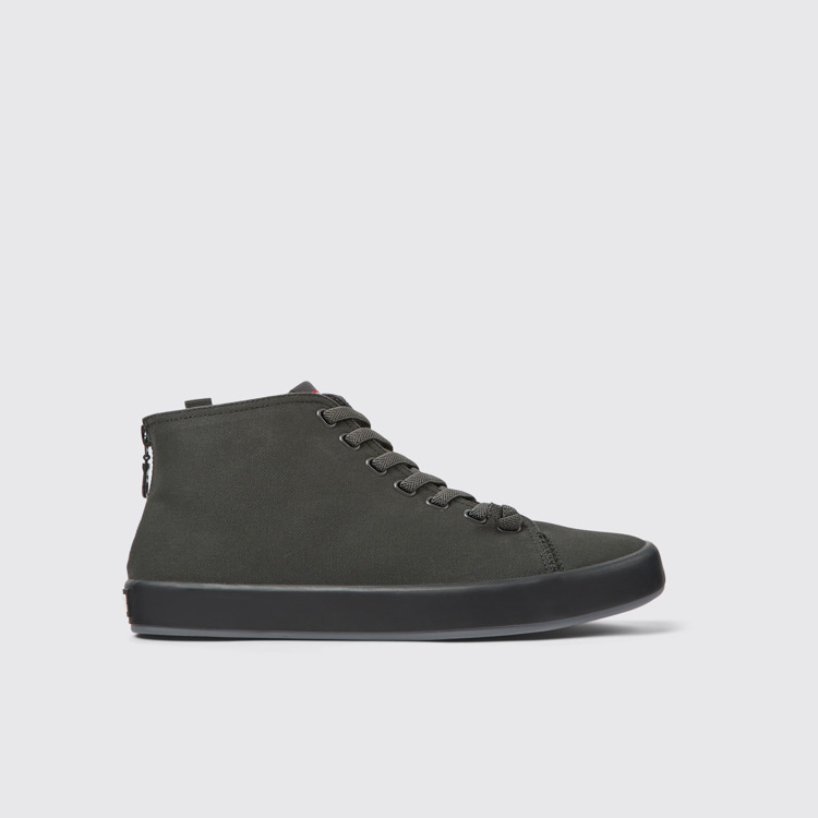 Side view of Andratx Dark gray textile sneakers for men