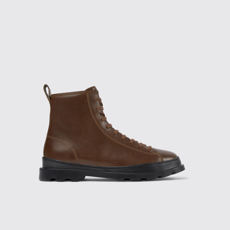 Side view of Brutus Brown medium lace boot for men