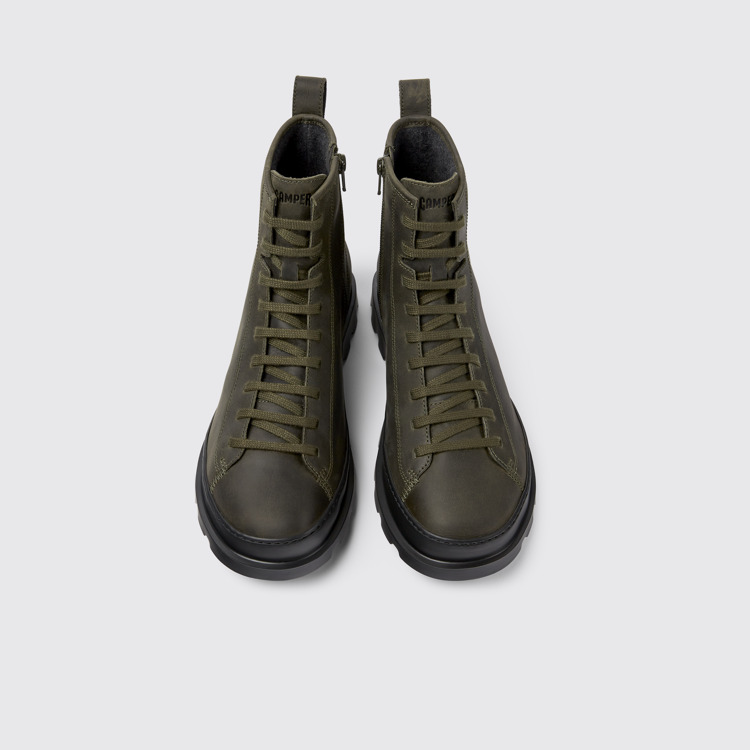 Overhead view of Brutus Green medium lace boot for men