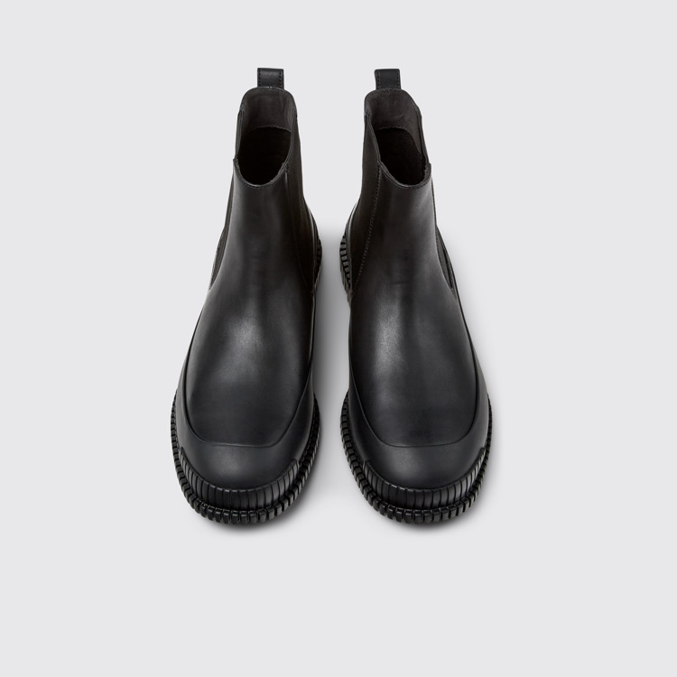 Pix Bottines en cuir noir pour homme.