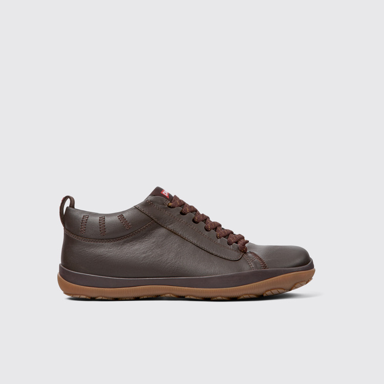 Side view of Peu Pista Brown leather shoes for men