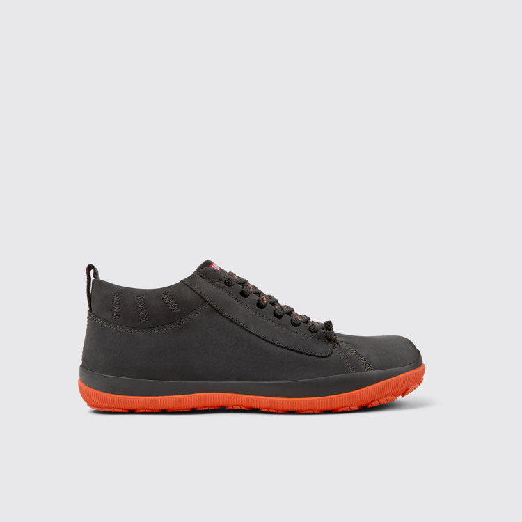 Side view of Peu Pista Gray nubuck shoes for men