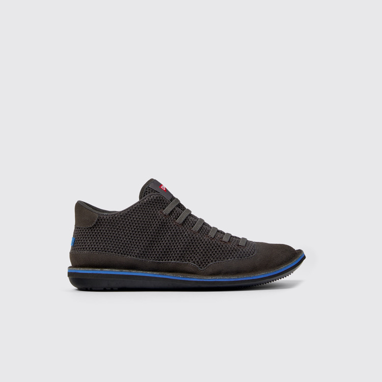 Side view of Beetle Gray Textile/Nubuck Basket Bootie for Men