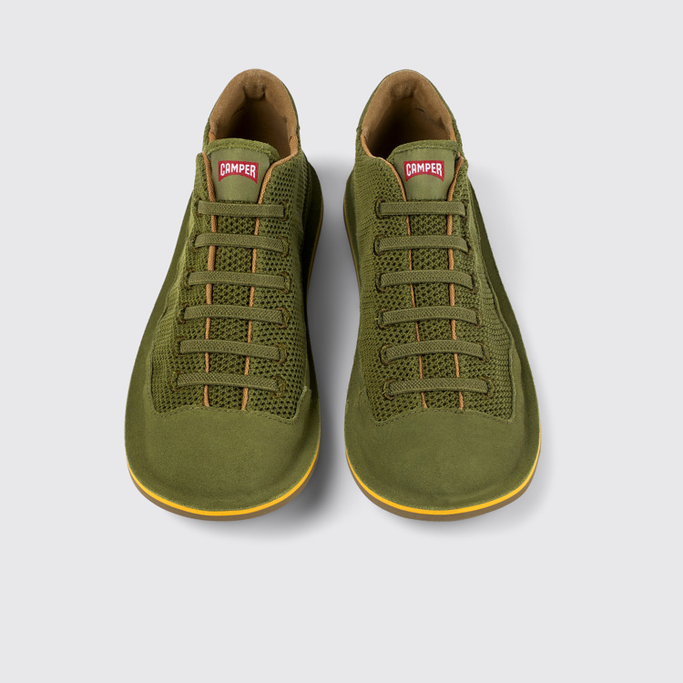 Overhead view of Beetle Green Textile/Nubuck Basket Bootie for Men