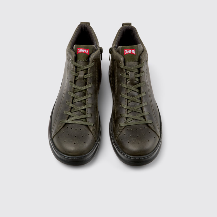 Overhead view of Runner Green nubuck ankle boots for men