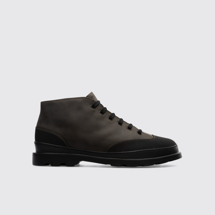 Side view of Brutus Greenish-grey ankle boot for men