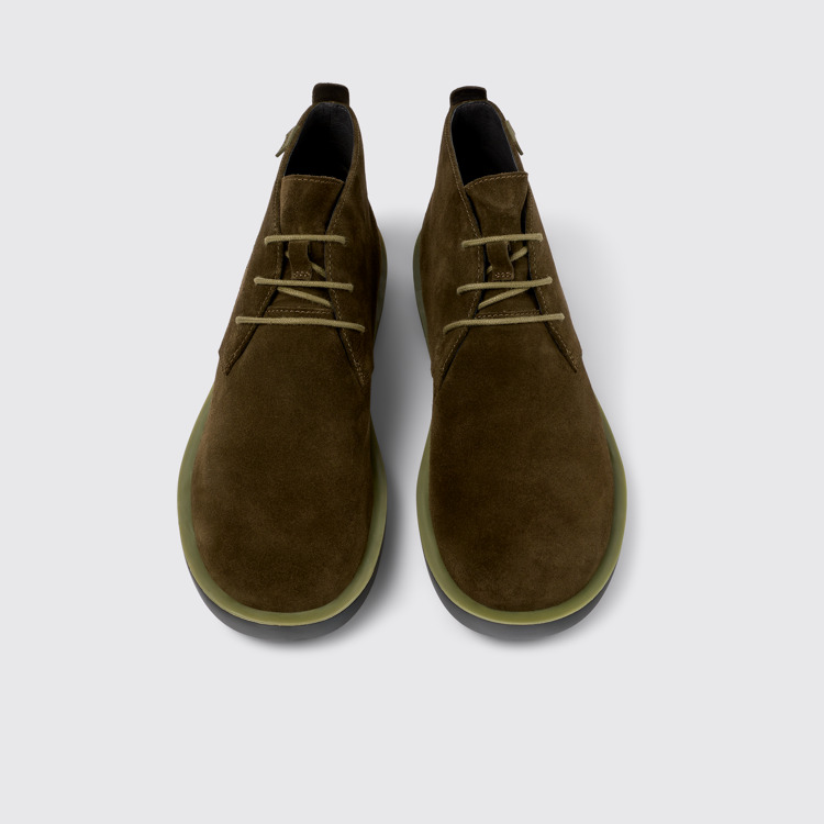 Overhead view of Wagon Green Nubuck Desert Boot for Men