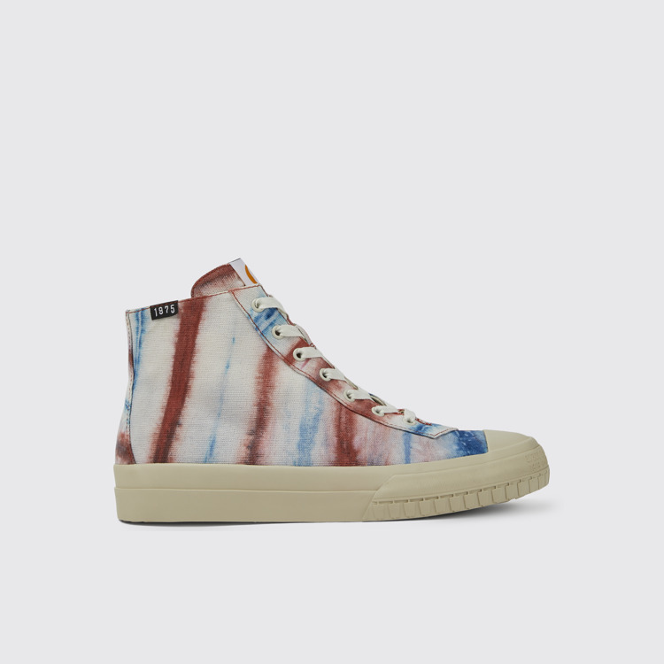 Side view of Camper x EFI Multicolored organic cotton sneakers for men