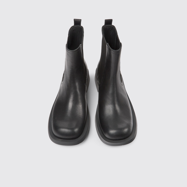 Overhead view of MIL 1978 Black leather Chelsea boots for men