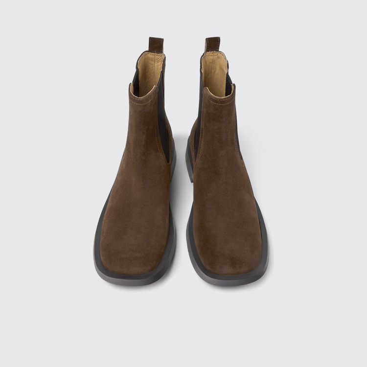 Overhead view of MIL 1978 Brown nubuck Chelsea boots for men