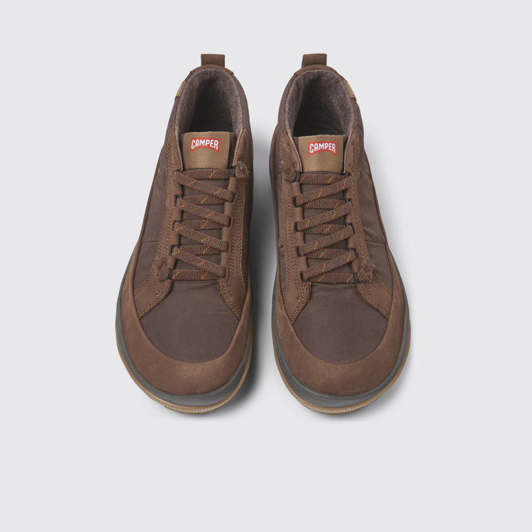 Overhead view of Peu Pista Brown ankle boots for men