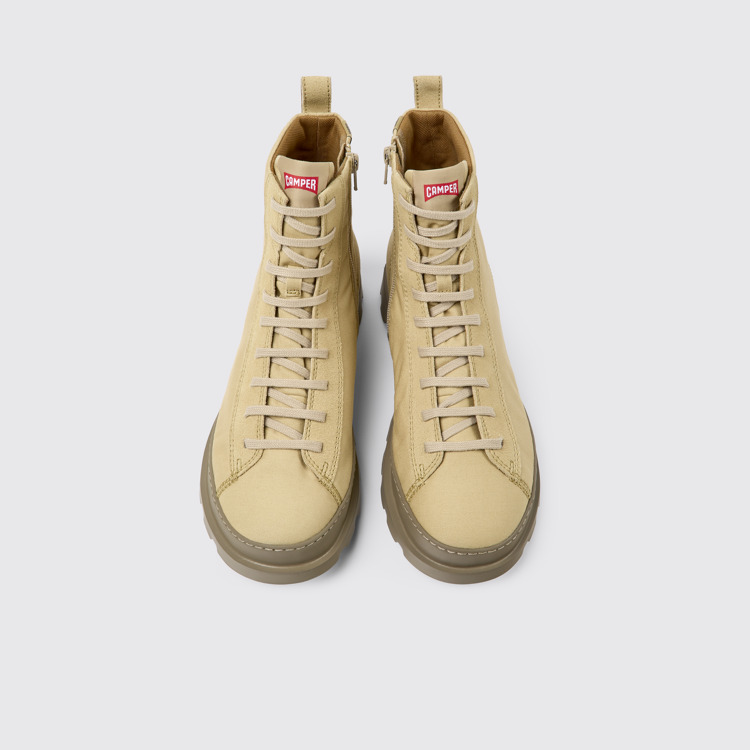 Overhead view of Brutus Beige textile and nubuck ankle boots for men