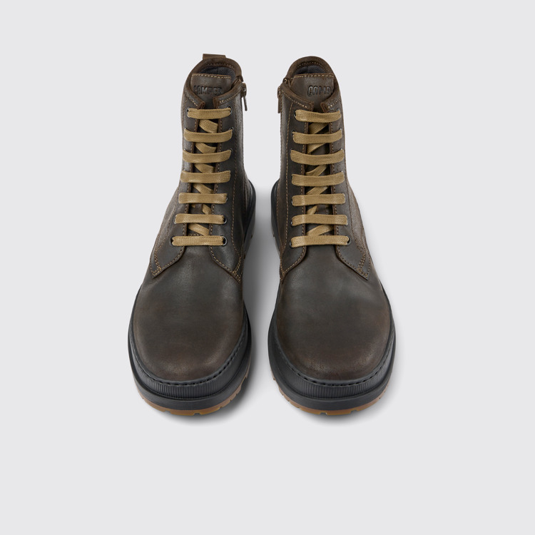 Overhead view of Brutus Trek Brown nubuck medium boots for men