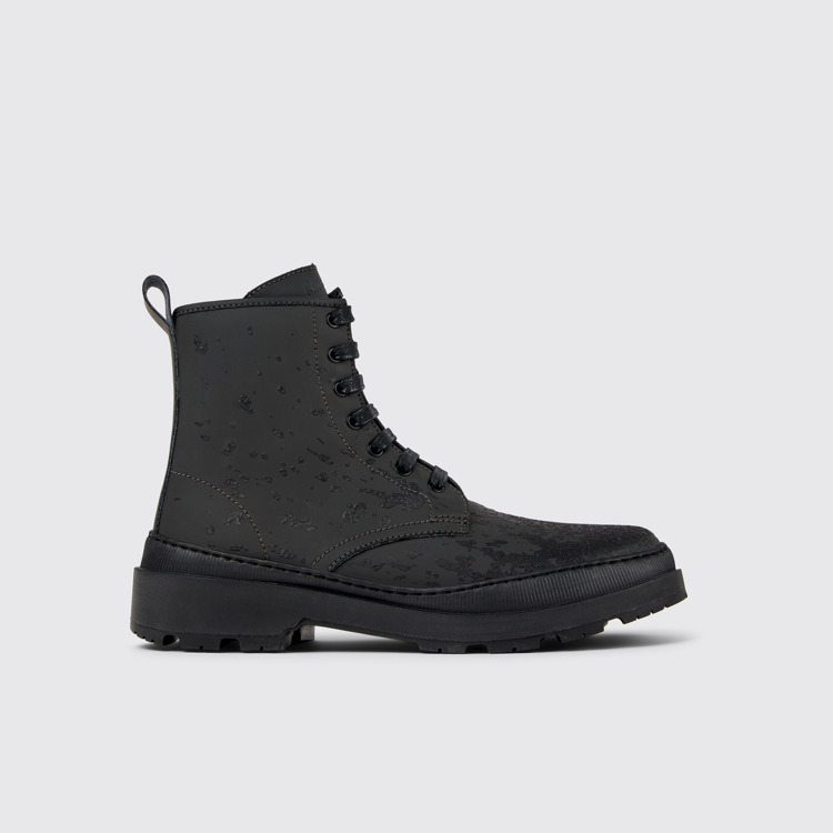 Side view of Brutus Trek Gray-black medium boots for men