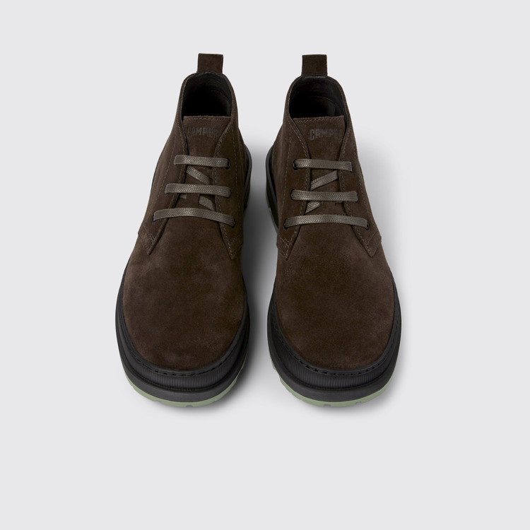 Overhead view of Brutus Trek Gray nubuck shoes for men