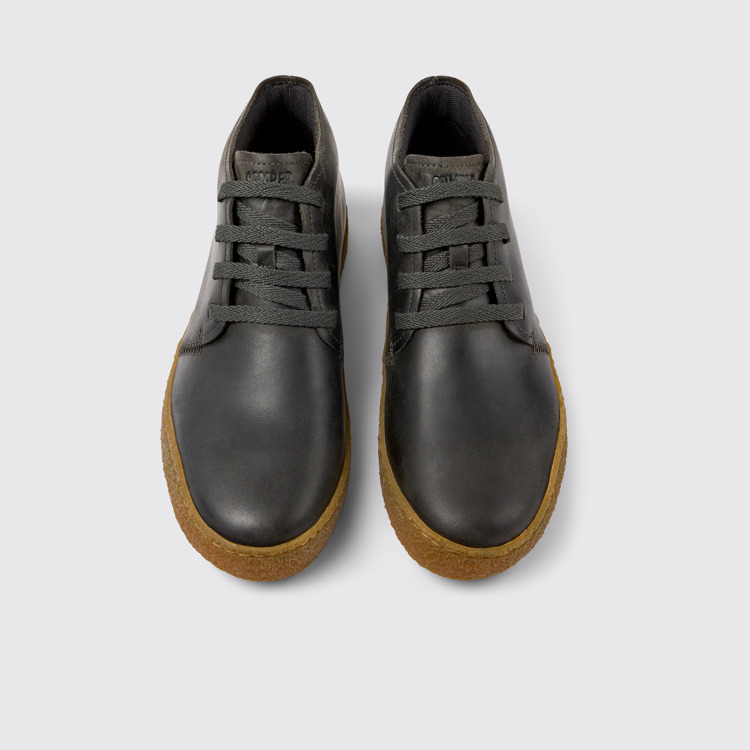 Overhead view of Peu Terreno Gray leather shoes for men