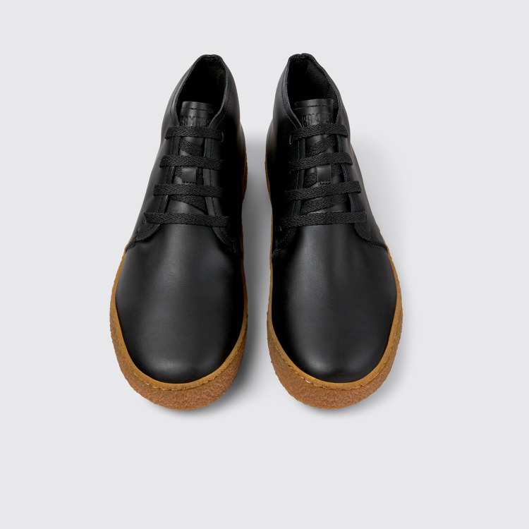 Overhead view of Peu Terreno Black Leather Desert Boot for Men