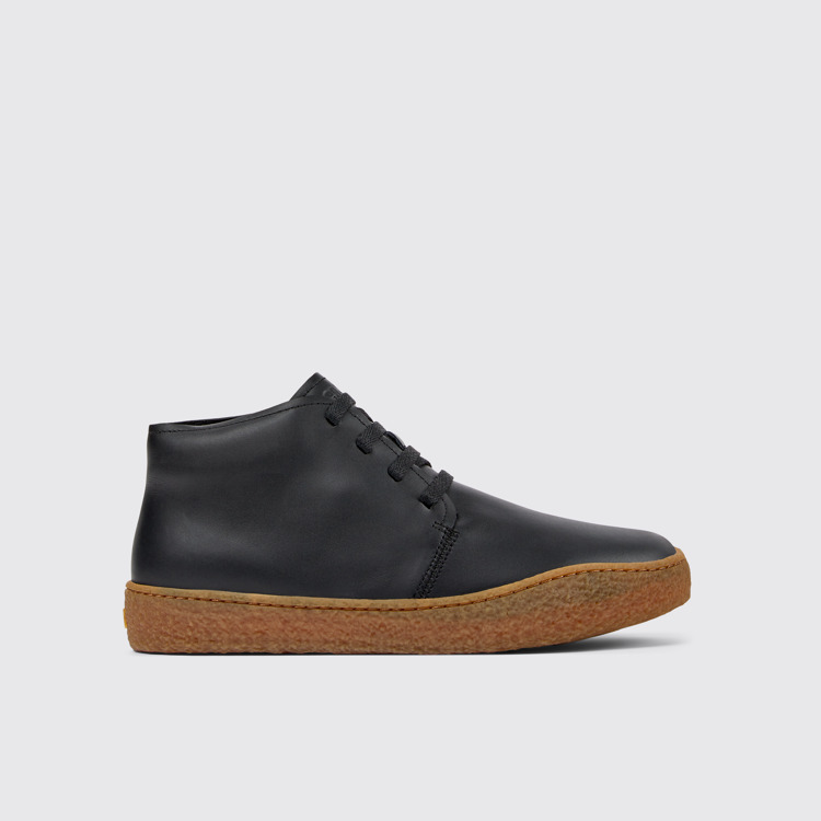 Peu Terreno Desert boots en cuir noir pour homme