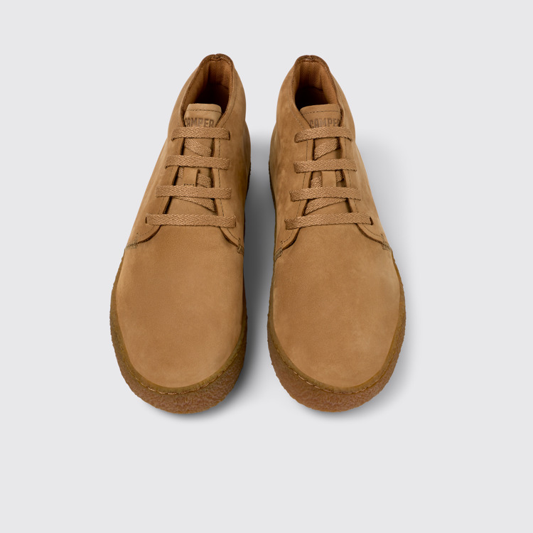 Overhead view of Peu Terreno Brown Nubuck Desert Boot for Men