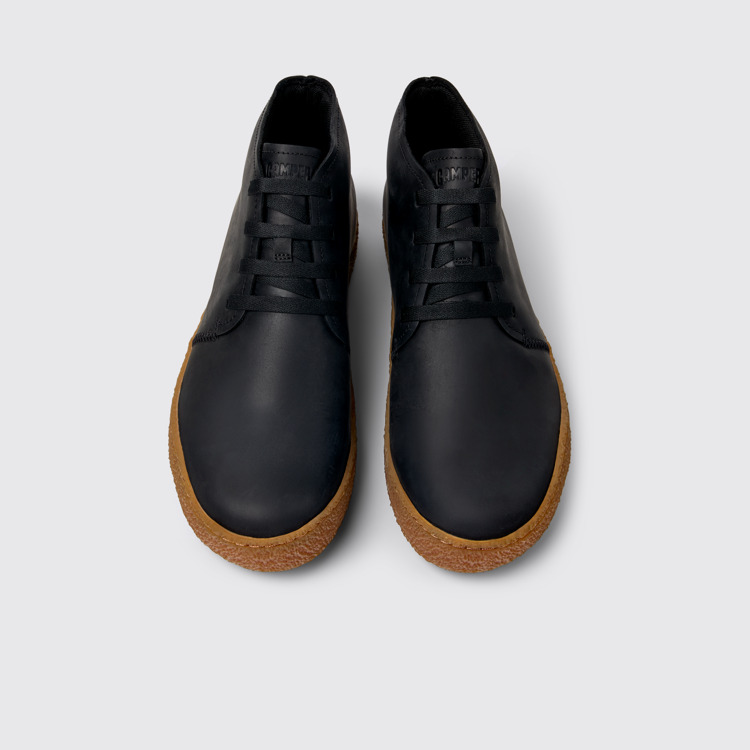 Overhead view of Peu Terreno Black Nubuck Desert Boot for Men