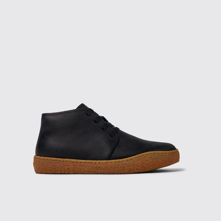 Side view of Peu Terreno Black Nubuck Desert Boot for Men