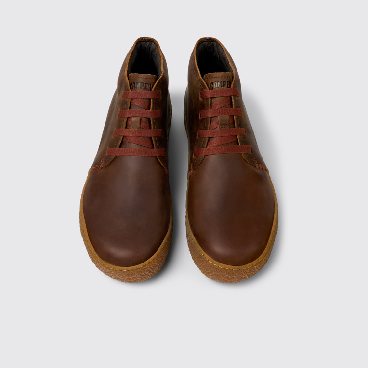 Overhead view of Peu Terreno Brown Nubuck Desert Boot for Men