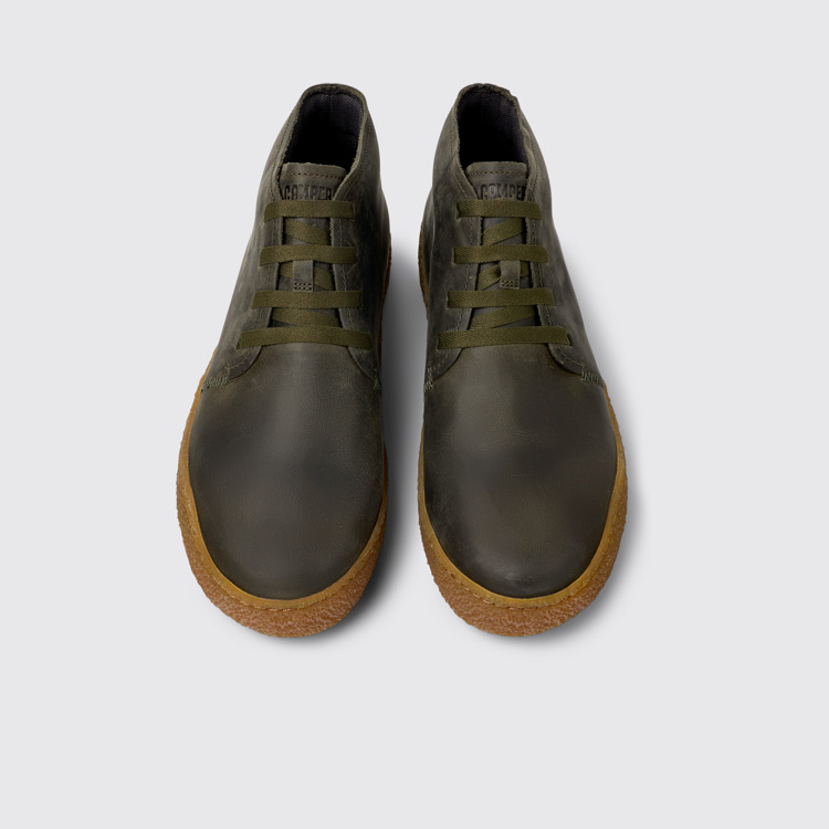 Overhead view of Peu Terreno Green Nubuck Desert Boot for Men