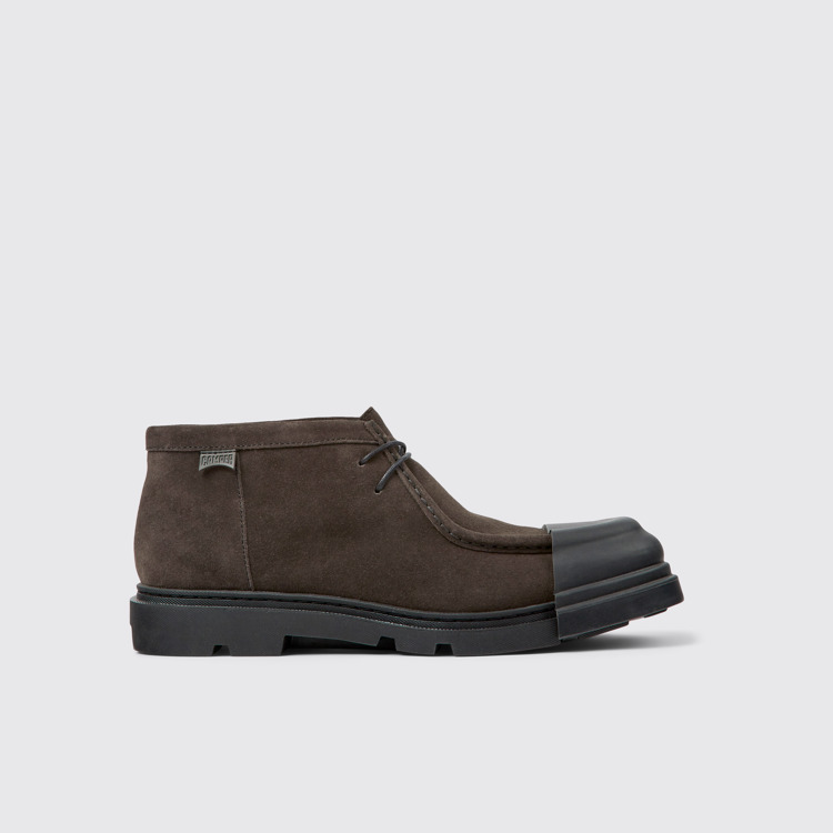 Side view of Junction Gray nubuck shoes for men