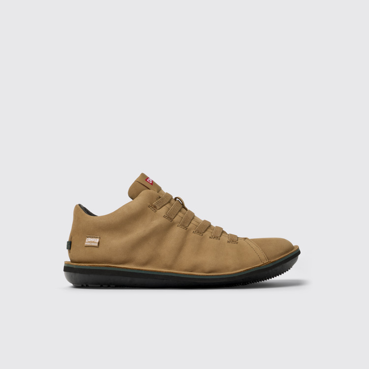 Side view of Beetle HYDROSHIELD® Brown nubuck sneakers